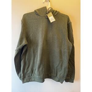 NEW Goodfellow Men's L Large Olive Green Soft Fleece Lined Hooded Sweatshirt